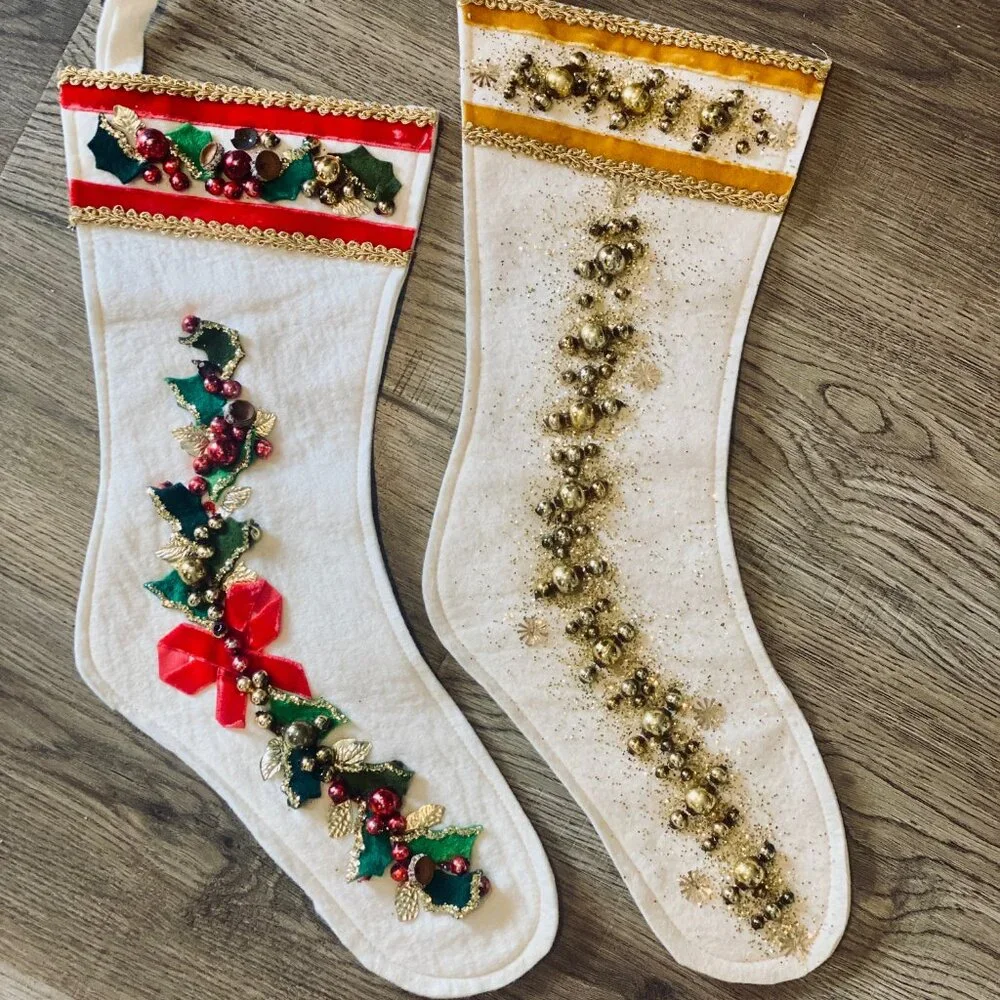Vintage Handmade Christmas Stockings, 19